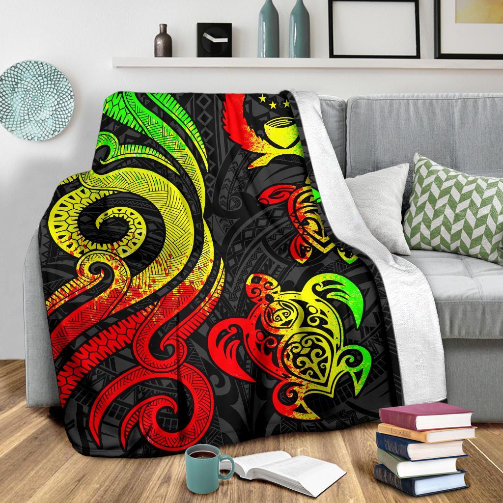 Pohnpei Micronesian Premium Blanket - Reggae Tentacle Turtle - Polynesian Pride