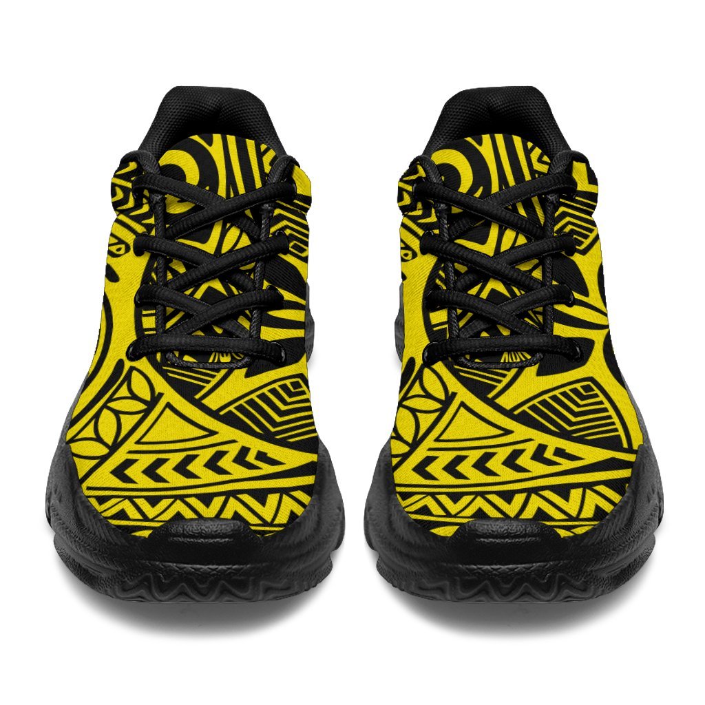 Polynesian Hawaiian Style Tribal Tattoo Yellow Chunky Sneakers - Polynesian Pride