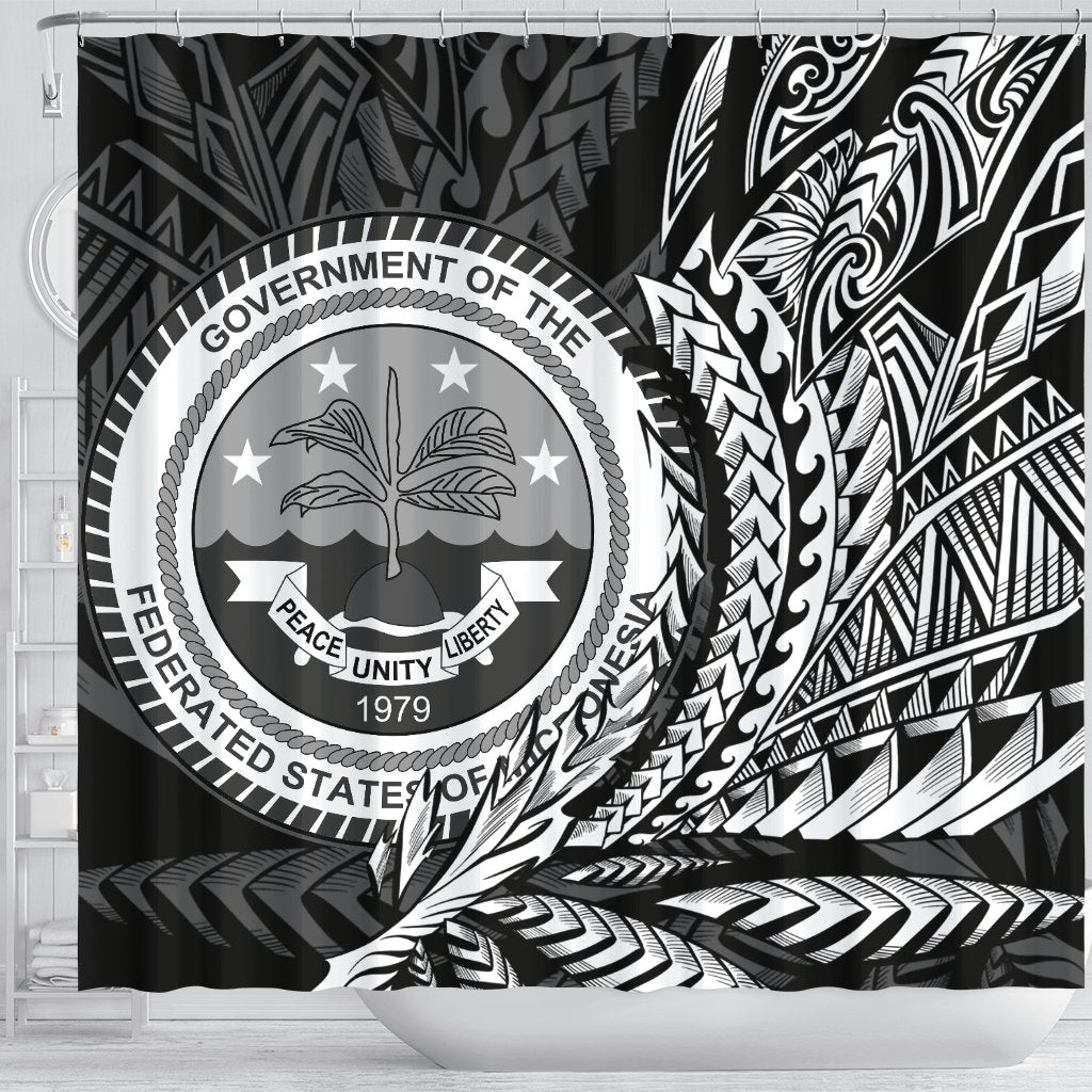 Federated States of Micronesia Shower Curtains - Wings Style - Polynesian Pride