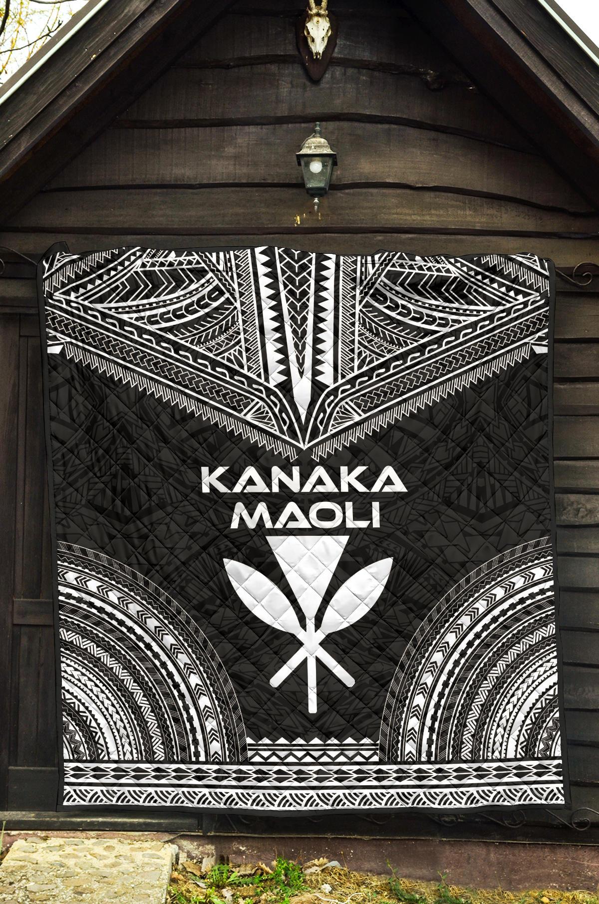 Hawaii Premium Quilt - Kanaka Maoli Polynesian Chief Black Version - Polynesian Pride