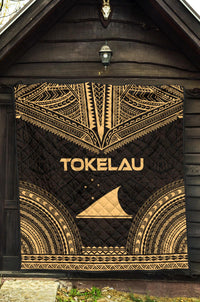 Tokelau Premium Quilt - Tokelau Flag Polynesian Chief Gold Version - Polynesian Pride