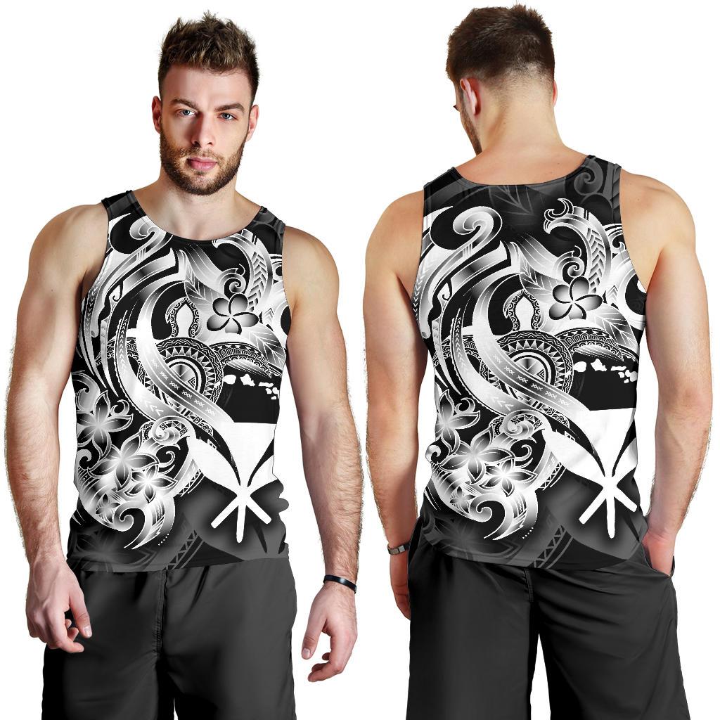 Polynesian Hawaii Men's Tank Top - Kanaka Maoli White Turtle - Polynesian Pride