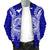 American Samoa Polynesian Men's Bomber Jacket Map Blue - Polynesian Pride