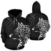 New Zealand Maori Tattoo Hoodie, Wolf Tattoo Pullover Hoodie 02 - Polynesian Pride