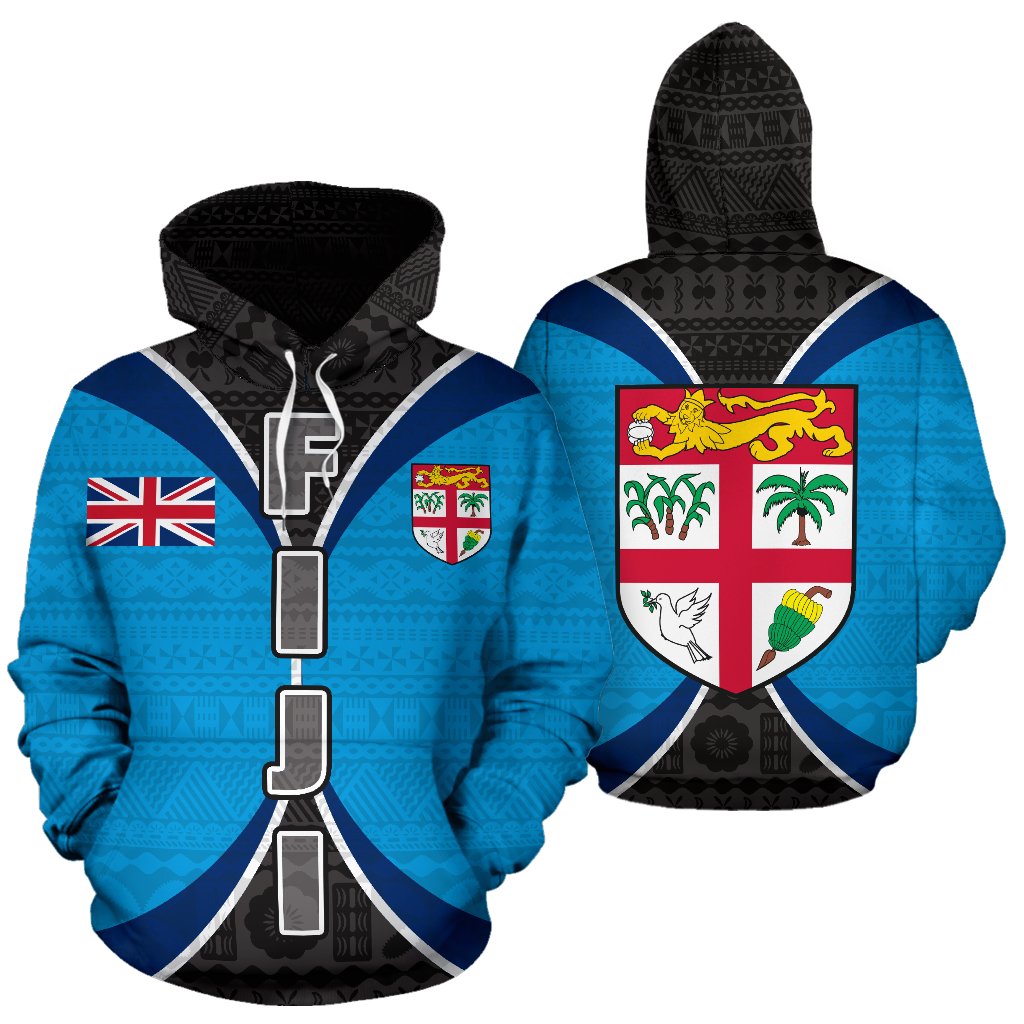 Fiji All Over Hoodie Polynesian Impact Version Unisex White - Polynesian Pride