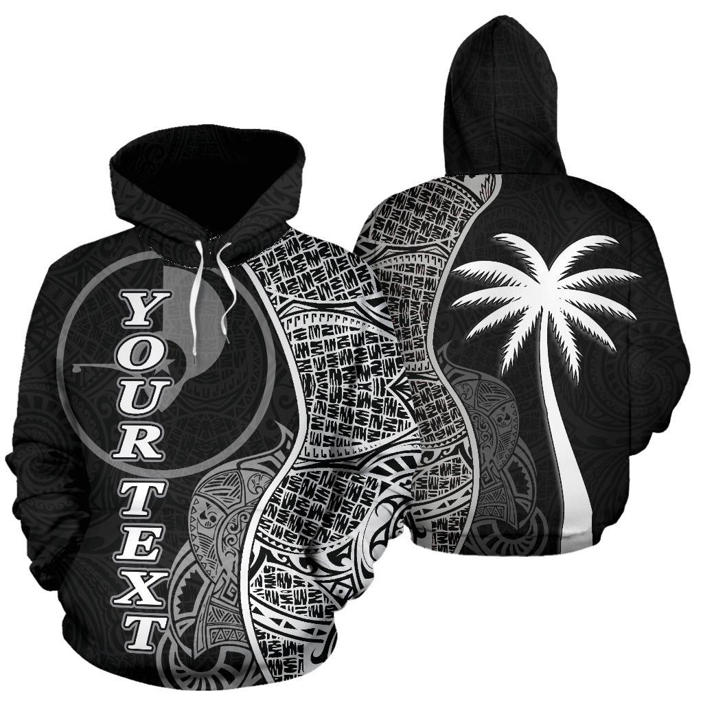 Yap Polynesian Custom Hoodie Coconut Black Unisex Black - Polynesian Pride