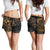 Tonga Polynesian Shorts (Women) - Gold Turtle Flowing - Polynesian Pride