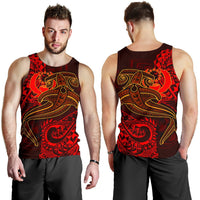 Pohnpei Men's Tank Top - Red Shark Polynesian Tattoo Red - Polynesian Pride
