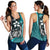 Federated States of Micronesia Women's Racerback Tank Turquoise - Turtle With Hook Turquoise - Polynesian Pride