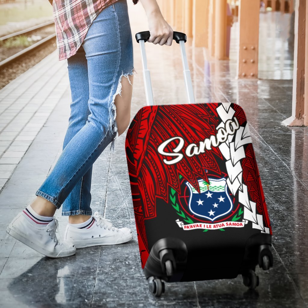 Samoa Polynesian Luggage Covers - Tribal Wave Tattoo Flag Color - Polynesian Pride