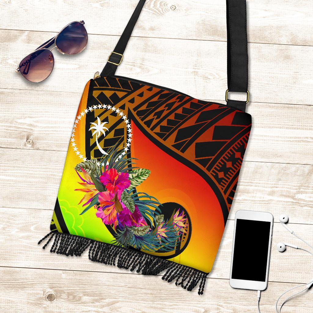 Chuuk Boho Handbag - Polynesian Hook And Hibiscus (Raggae) One Style One Size Raggae - Polynesian Pride