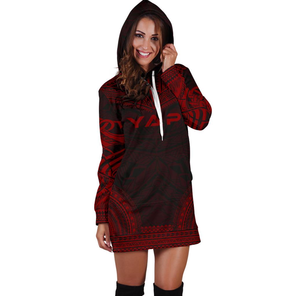 Yap Women's Hoodie Dress - Polynesian Red Chief - Polynesian Pride