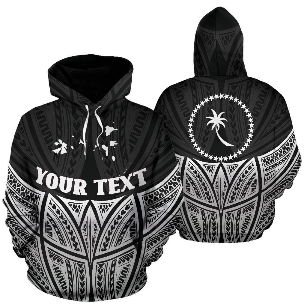 Chuuk Polynesian Custom Hoodie Black Pride Map nd Seal Unisex Black - Polynesian Pride