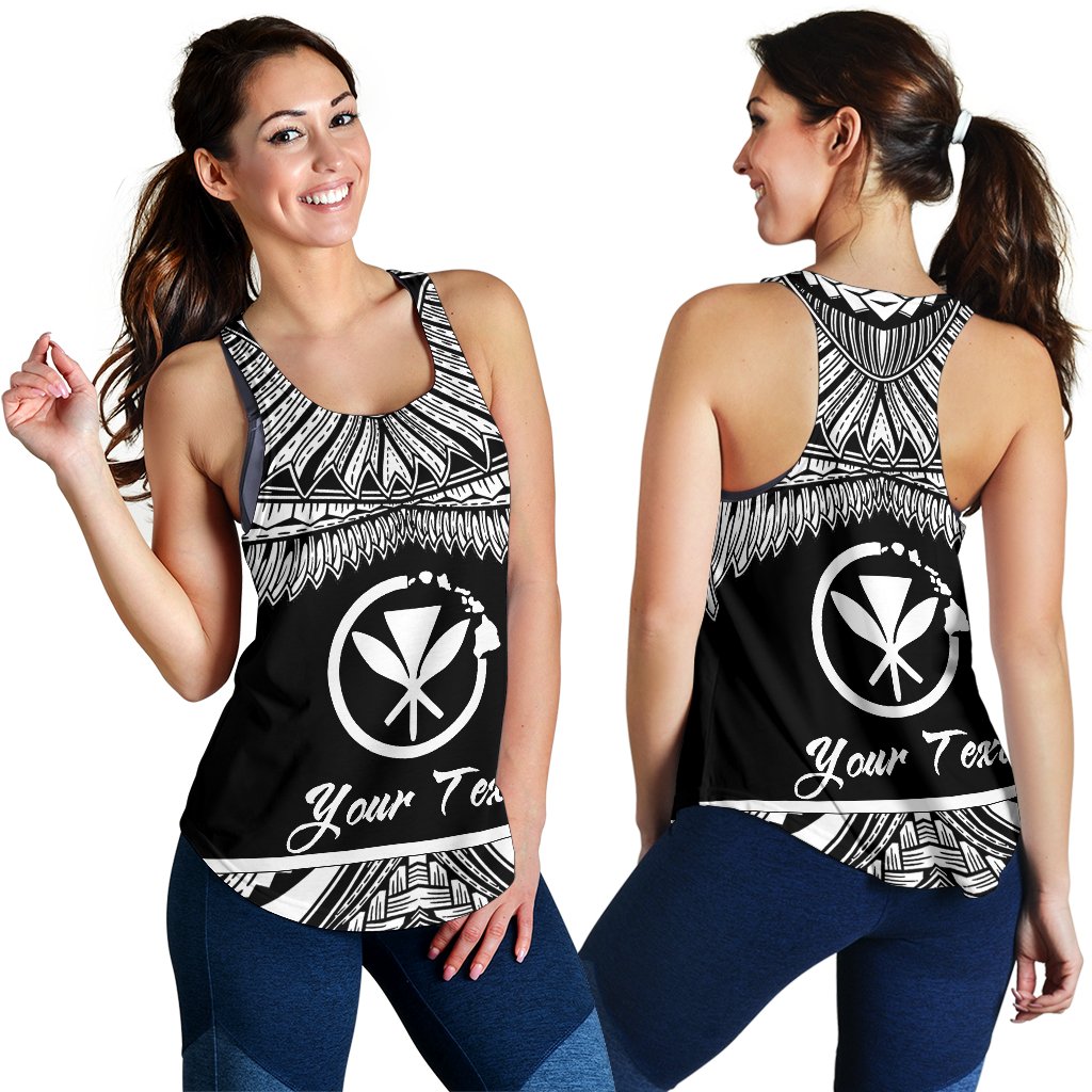 Hawaii Polynesian Custom Personalised Women's Racerback Tank - Hawaii Pride White Version White - Polynesian Pride