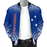 Samoa Custom Personalised Men's Bomber Jacket - Polynesian Fog Blue - Polynesian Pride