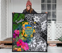 Tuvalu Premium Quilt - Turtle Plumeria Banana Leaf - Polynesian Pride