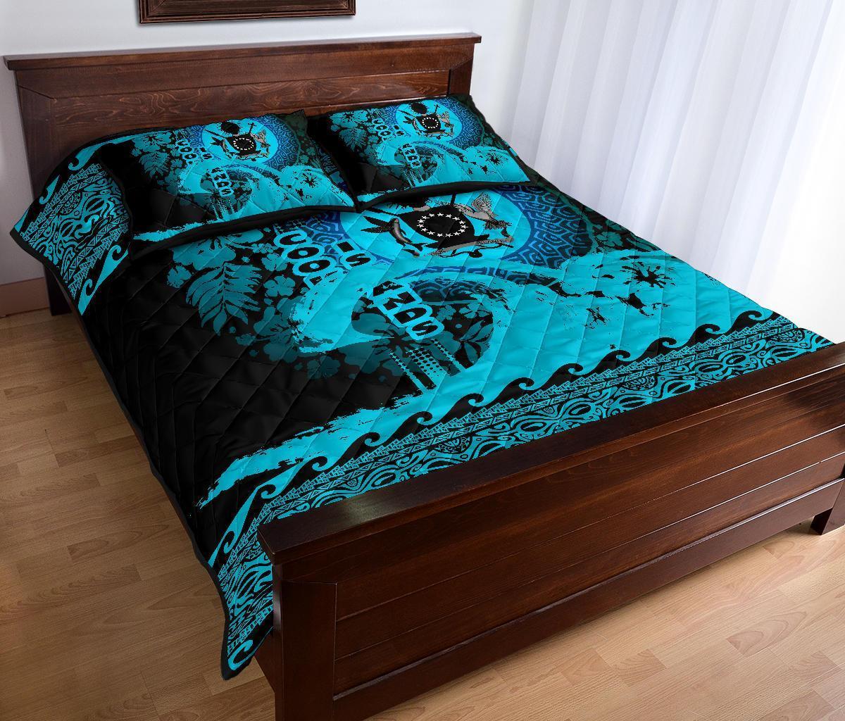 Cook Island Quilt Bed Sets Wave Navy - Polynesian Pride