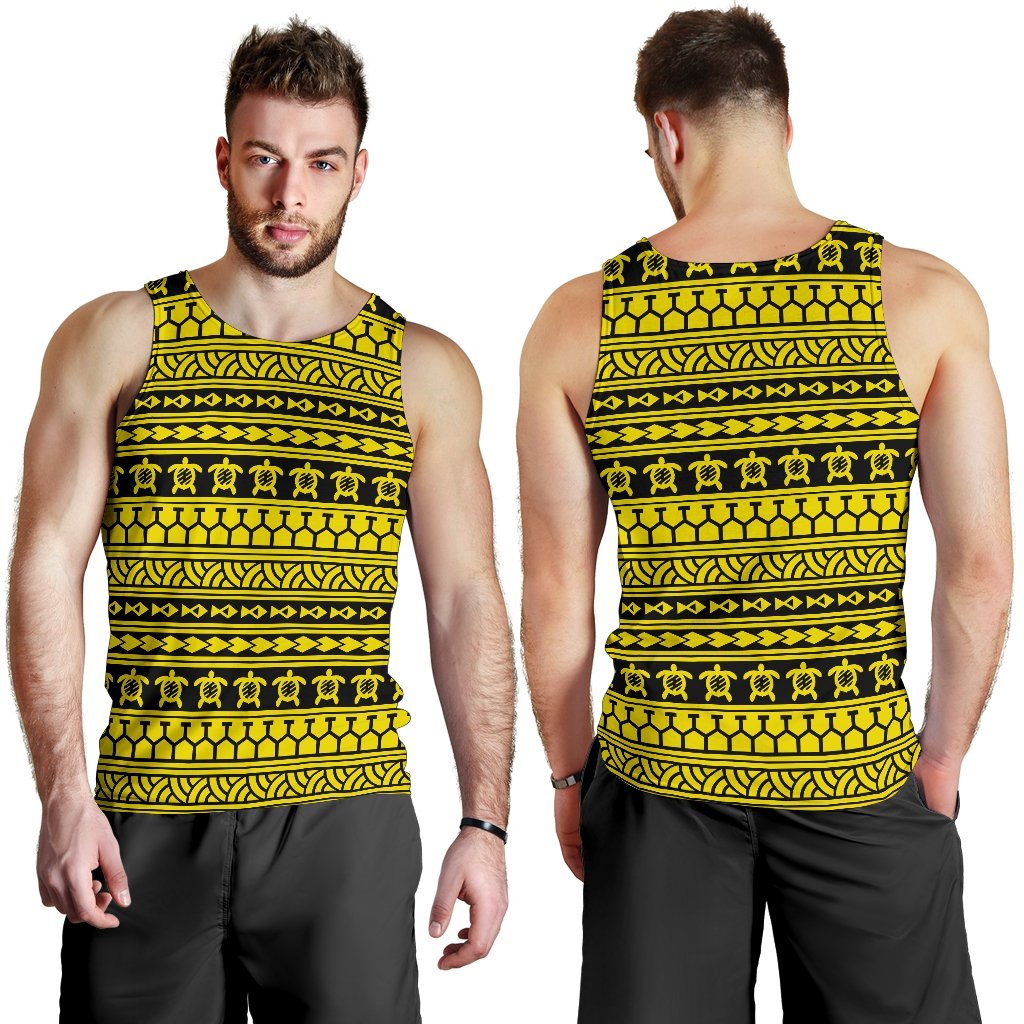Polynesian Tattoo Tribal Yellow Hawaii Men's Tank Top - Polynesian Pride