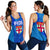 Combo Racerback Tank and Women Short Blue Fiji Rugby Polynesian Waves Style - Polynesian Pride