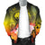 Federated States of Micronesia Men's Bomber Jacket - Humpback Whale with Tropical Flowers (Yellow) - Polynesian Pride