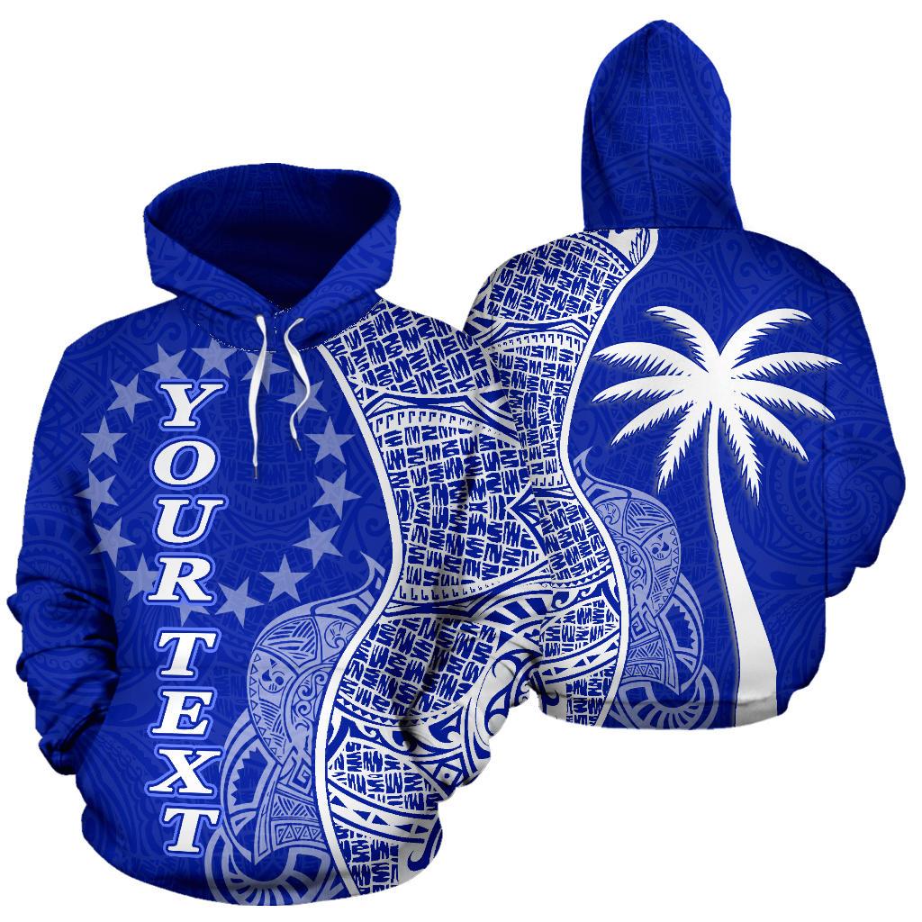 Cook Islands Polynesian Custom Hoodie Coconut Blue Unisex Blue - Polynesian Pride