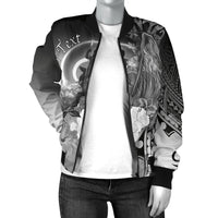 Vanuatu Custom Personalised Wonem's Bomber Jacket - Humpback Whale with Tropical Flowers (White) - Polynesian Pride