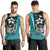 Chuuk Micronesia Men's Tank Top Turquoise - Turtle With Hook Turquoise - Polynesian Pride