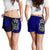 Samoa Polynesian Women's Shorts Blue - Turtle With Hook Women Blue - Polynesian Pride