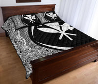 Hawaii Kanaka Polynesian Quilt Bed Set - Circle Style White - Polynesian Pride