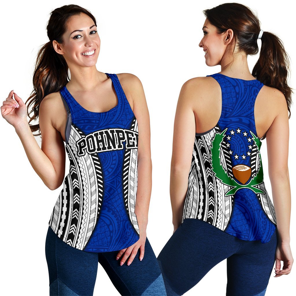 Pohnpei Special Women's Racerback Tank Top A0 Blue - Polynesian Pride