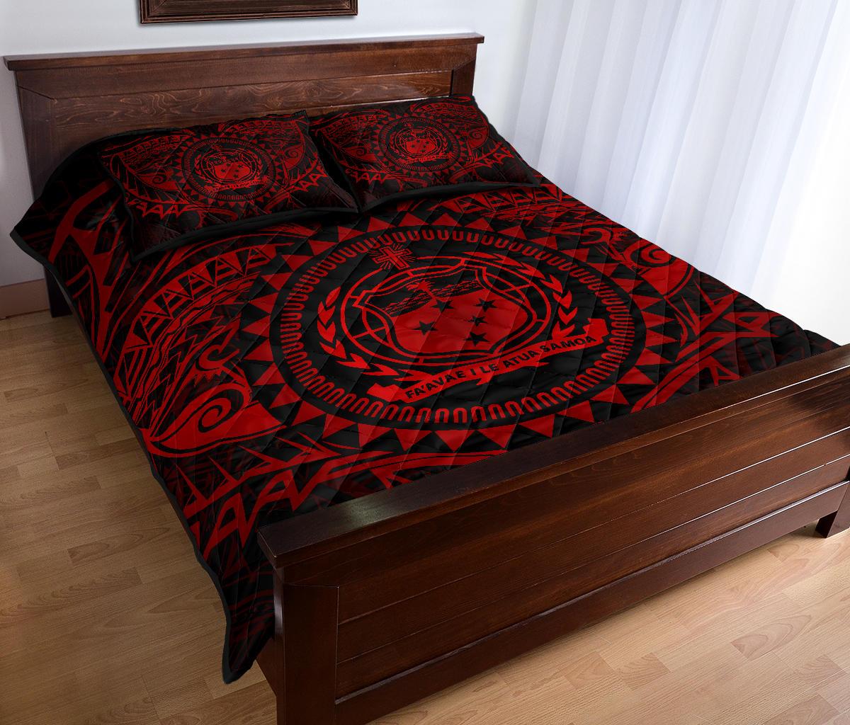 Samoa Polynesian Quilt Bed Set - Samoa Red Seal - Polynesian Pride