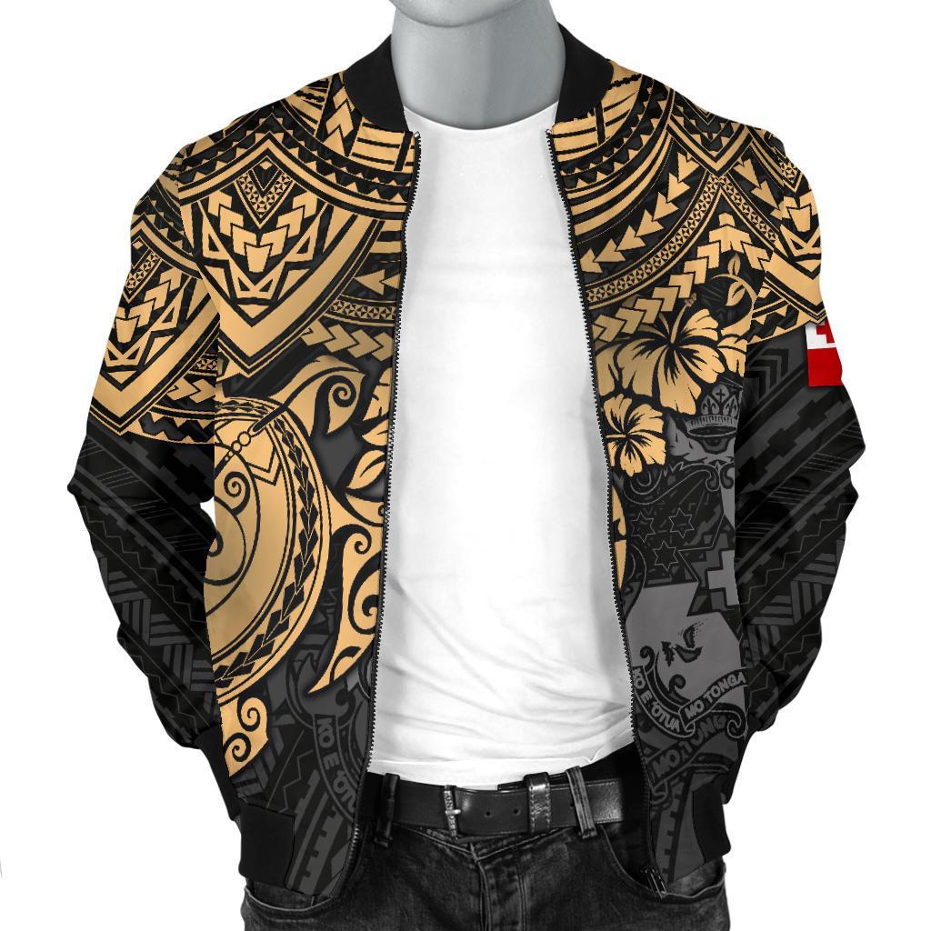 Tonga Polynesian Bomber Jacket (Men) - Golden Turtle - Polynesian Pride