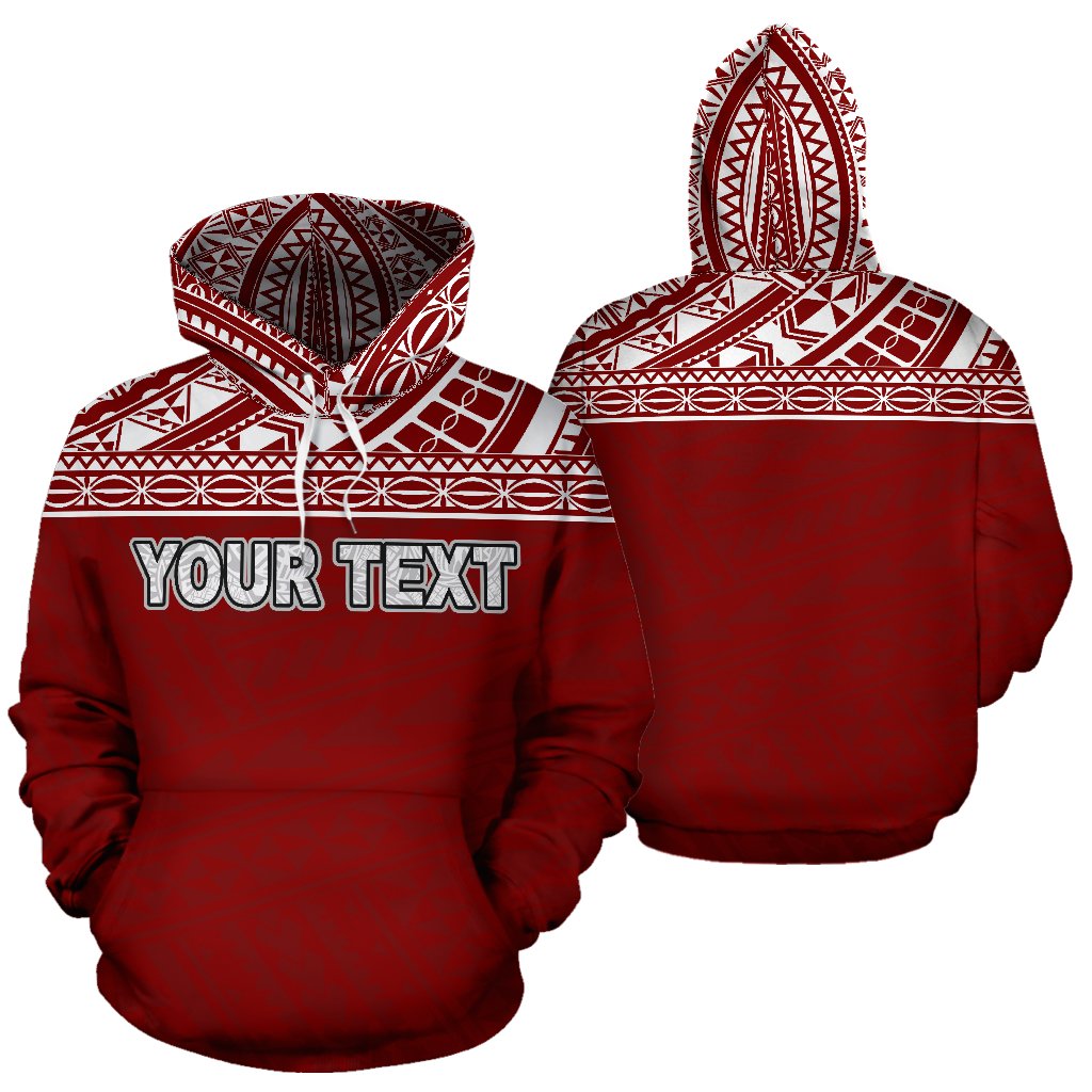 Poly All Over Print Custom Hoodie Polynesian Red Version Unisex Red - Polynesian Pride