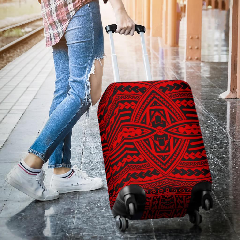 Polynesian Seamless Red Luggage Covers - Polynesian Pride
