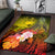 Samoa Area Rug - Humpback Whale with Tropical Flowers (Yellow) - Polynesian Pride