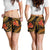 Kosrae Micronesian Women Shorts - Gold Plumeria - Polynesian Pride