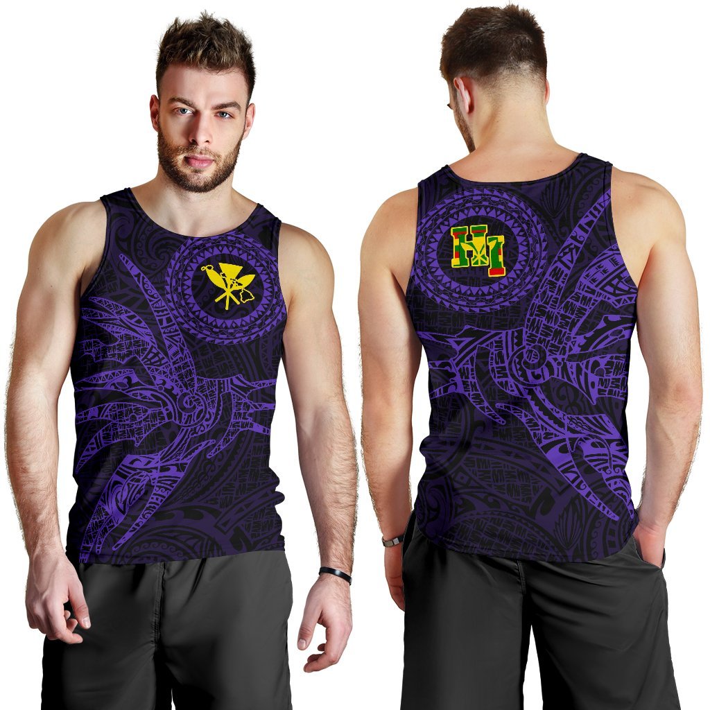 Hawaii Tank Top Polynesian Kanaka Map Hawaiian Men's Tank Top - Purple - TT Style Purple - Polynesian Pride