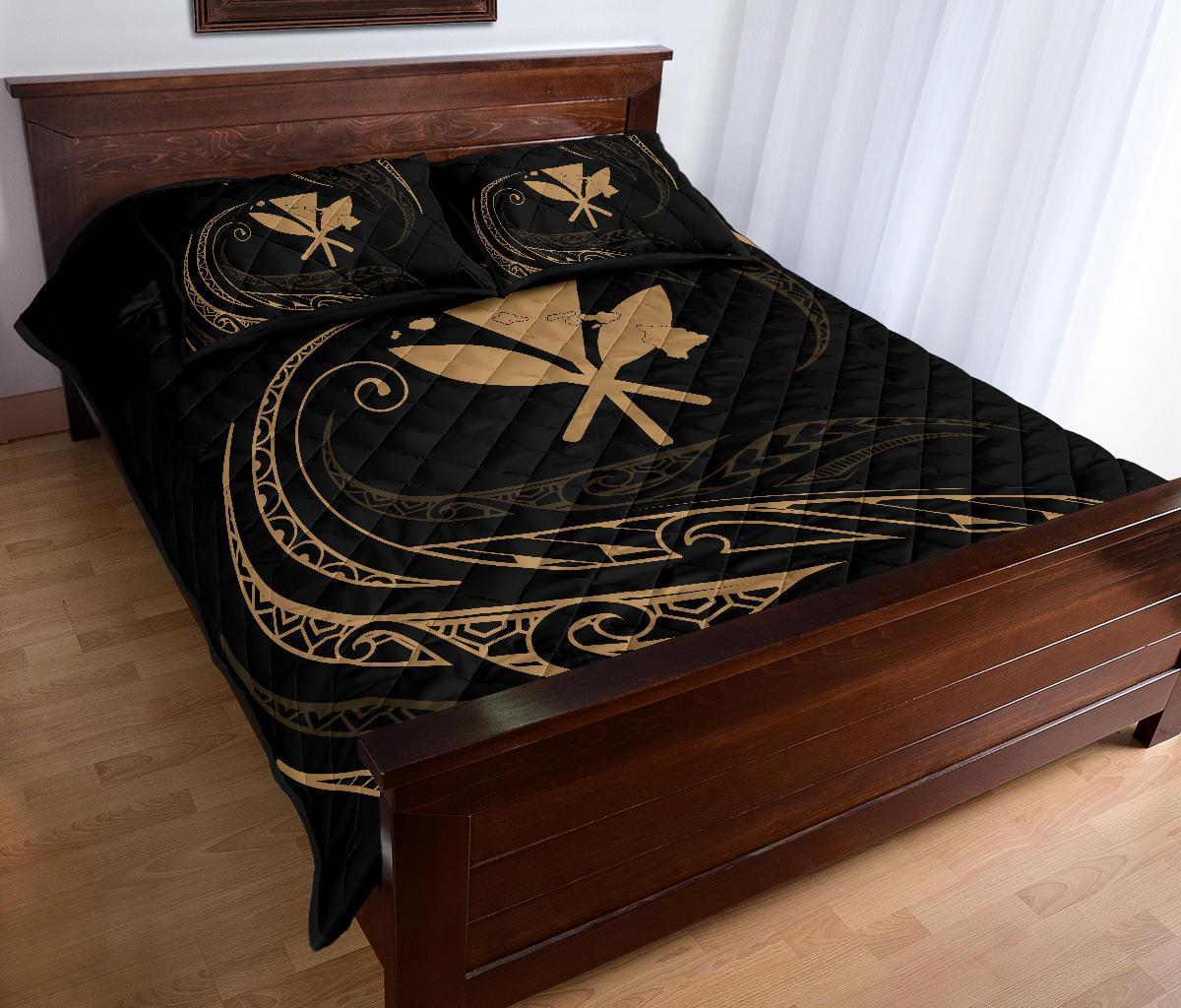 Kanaka Quilt Bed Set - Gold - Frida Style - Polynesian Pride