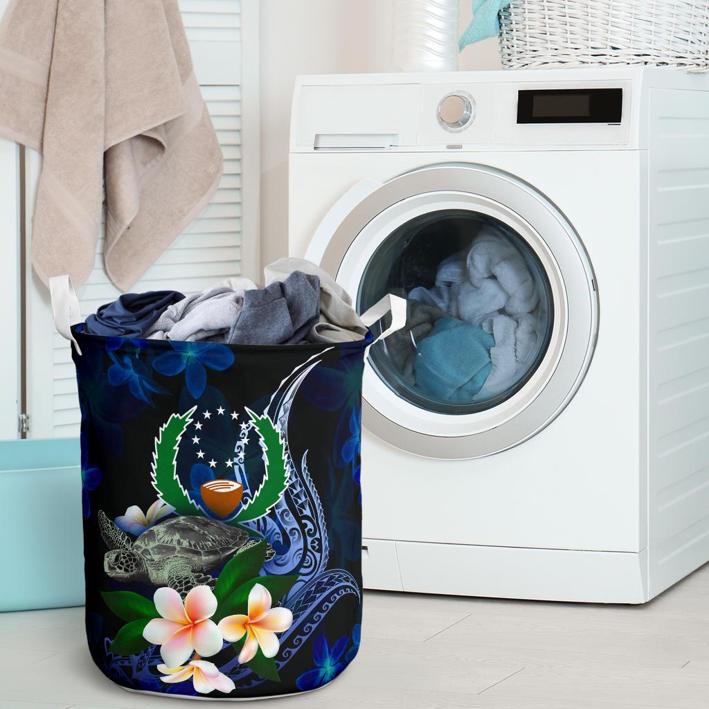 Pohnpei Micronesia Laundry Basket - Turtle With Plumeria Flowers - Polynesian Pride