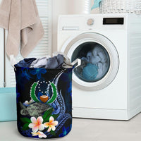 Pohnpei Micronesia Laundry Basket - Turtle With Plumeria Flowers - Polynesian Pride