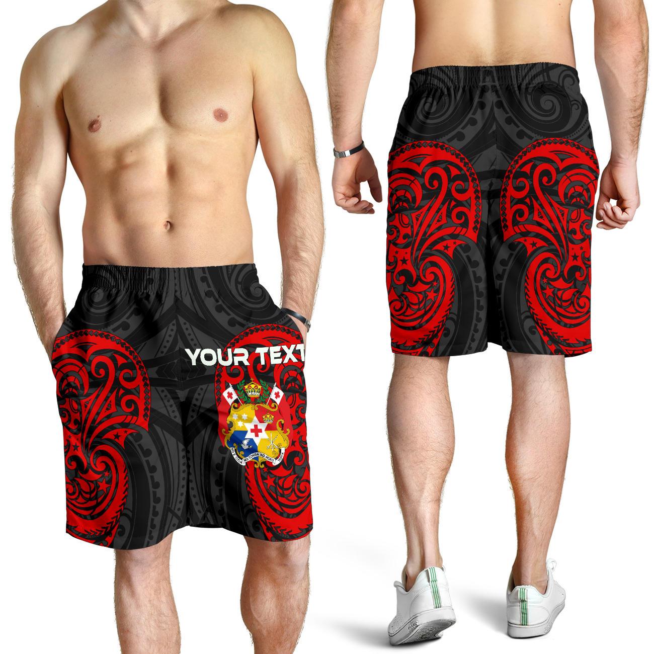 Tonga Polynesian Custom Personalised Men's Short - Tongan Spirit Red - Polynesian Pride