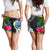 Federated States of Micronesia Women Shorts - Turtle Plumeria Banana Leaf - Polynesian Pride