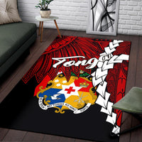 Tonga Polynesian Are Rug - Tribal Wave Tattoo Flag Color - Polynesian Pride