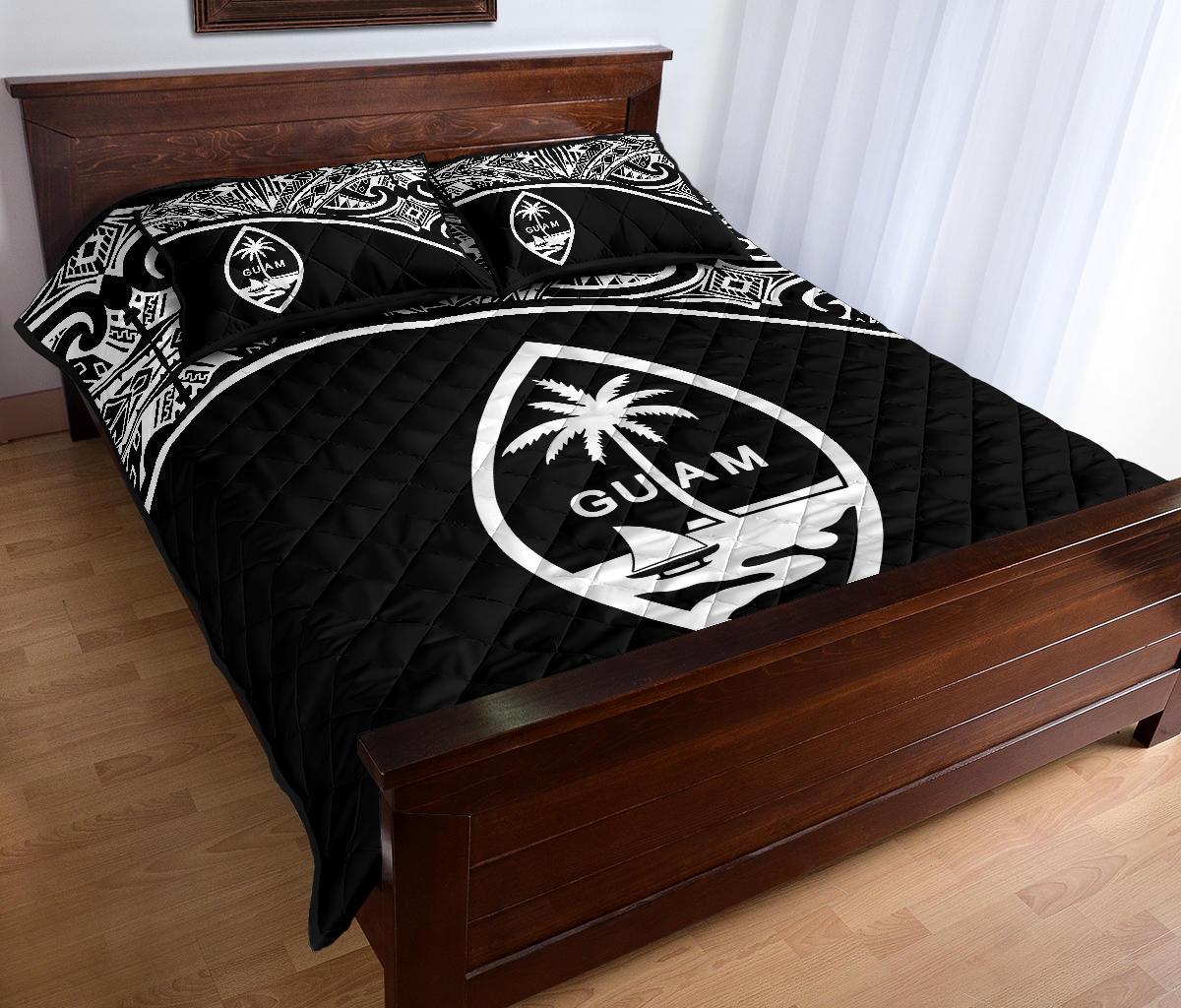 Guam Quilt Bed Set - Guam Coat Of Arms Curve Style - Polynesian Pride