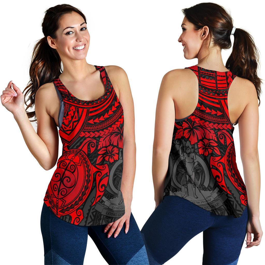 Vanuatu Polynesian Women's Racerback Tank - Red Turtle RED - Polynesian Pride