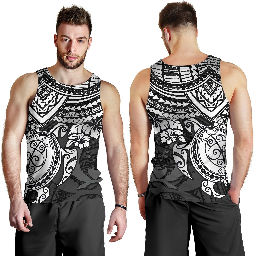 Pohnpei Polynesian Tank Top (Men) - Polynesian White Turtle - Polynesian Pride