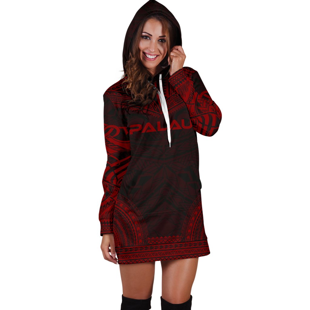Palau Women's Hoodie Dress - Polynesian Red Chief - Polynesian Pride