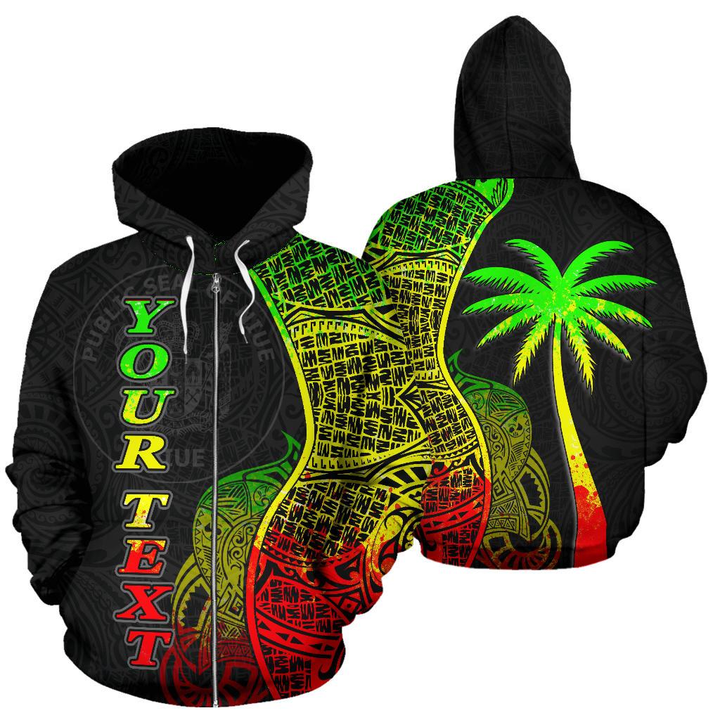 Niue Polynesian Custom Zip up Hoodie Coconut Reggae Unisex Reggae - Polynesian Pride