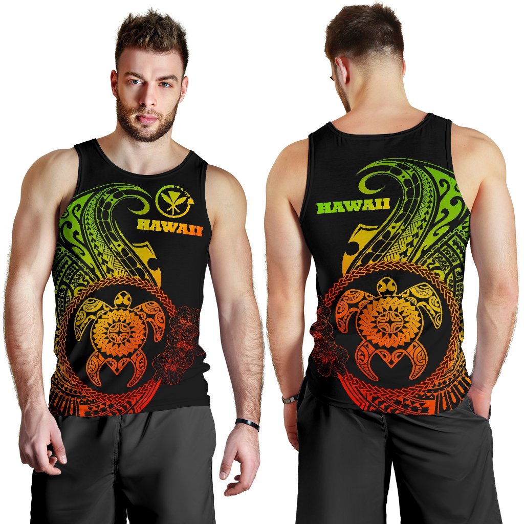 Hawaii Polynesian Men's Tank Top - Vintage Polynesian Turtle (Reggae) - Polynesian Pride