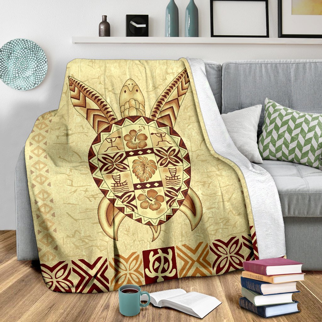 Hawaiian Turtle Premium Blanket A7 - Polynesian Pride